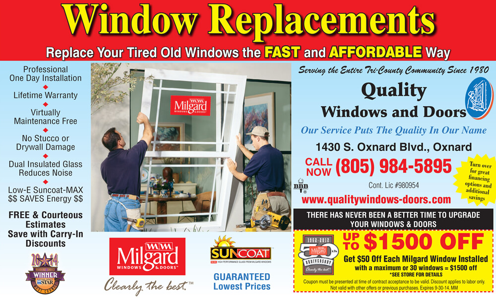 Specials Quality Windows Inc. Santa Barbara, Malibu, Ventura, and