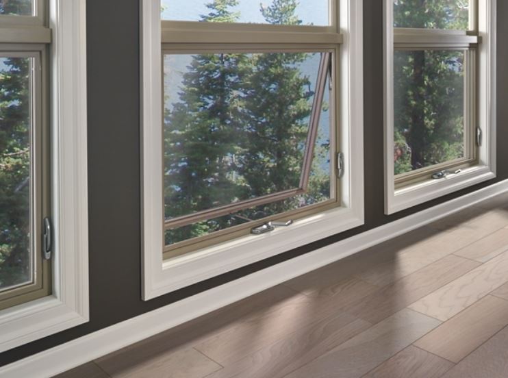 Open awning windows show glass options for replacement windows in Santa Barbara, CA