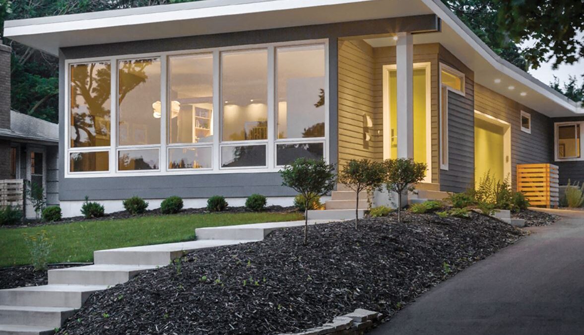 Large front windows keep this modern home's glass views crystal clear in Santa Barbara, CA