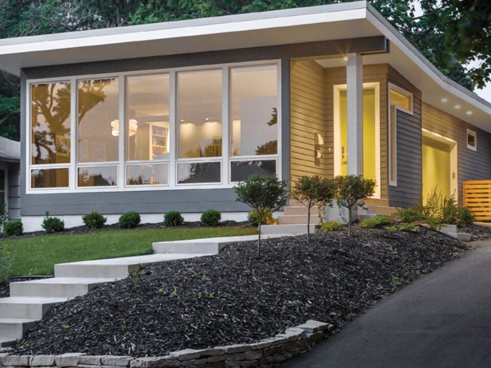 Large front windows keep this modern home's glass views crystal clear in Santa Barbara, CA