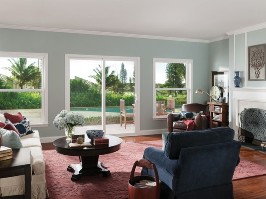 Bright living room with sealed window frames that help stop drafts, replacement windows Simi Valley, CA